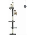 thumbnail image 2 of Floor to Ceiling Cat Tree  Tall Cat Tower Inches Adjustable  Cactus Cat Tree with Extra Thick Scratching Posts  Replaceable Hammock and Soft Perch for Indoor Cats, 2 of 6
