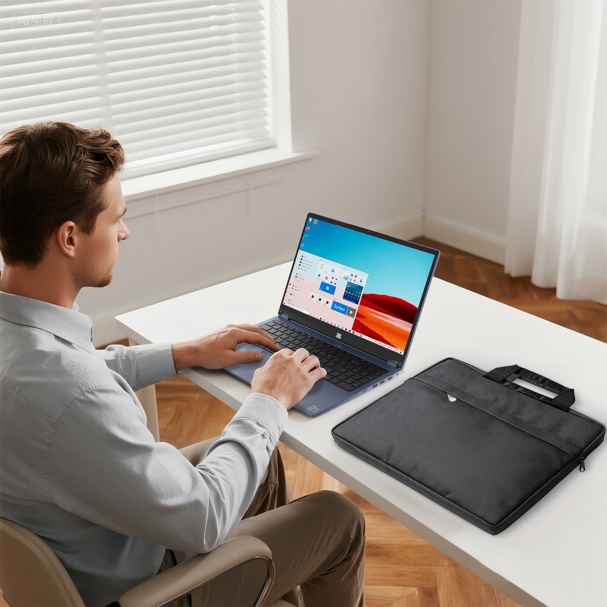 15.6" Tablet Sleeve Case, Laptop Bag, Black