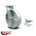 thumbnail image 2 of 8 Inch Semi Steel Swivel Caster with Roller Bearing and Swivel Lock SCC, 2 of 2