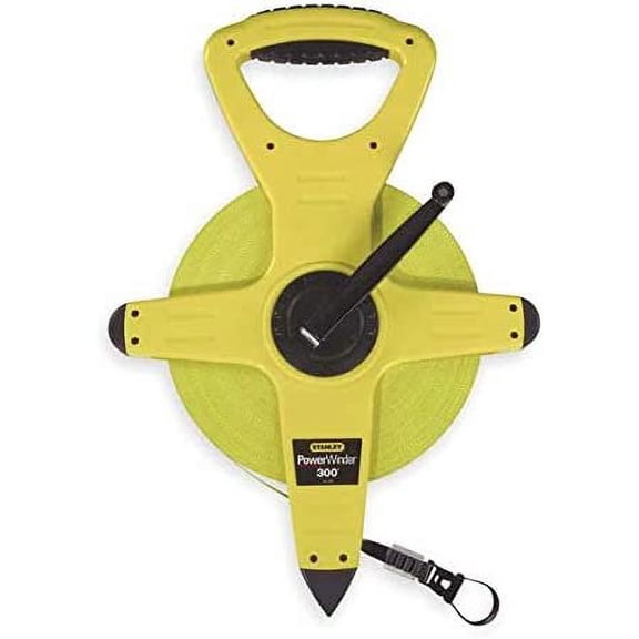 Stanley Measuring Tape Open Reel - 300 Ft x 1/2 In, Black — Residential Use, Standard Application