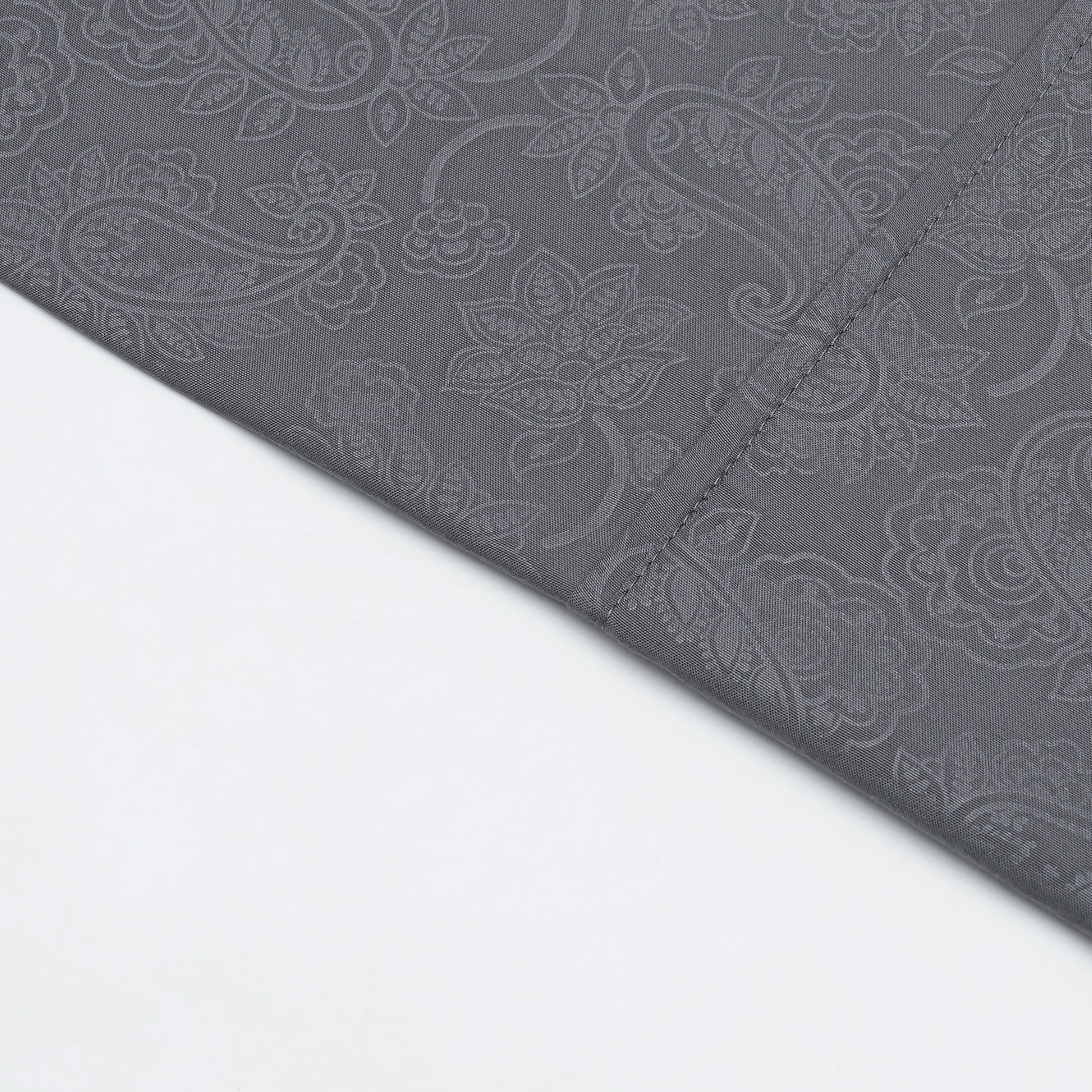 Mainstays Super Soft Brushed Microfiber Bed Sheet Set, Grey Embossed Hayden Paisley, Full, 4 Piece