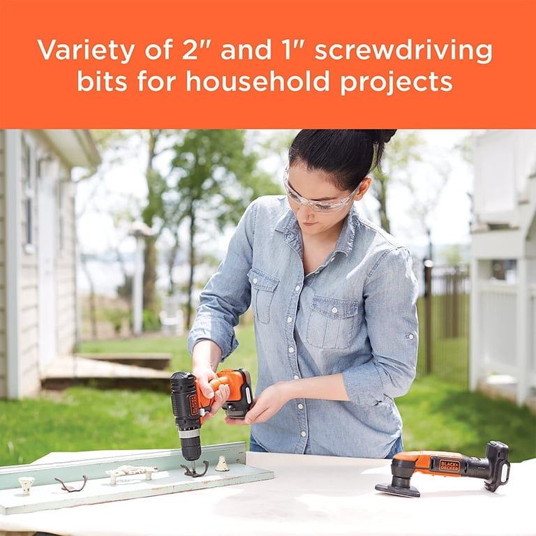 BLACK+DECKER 109-Piece Basic Project Set with Drill Bits, Nut