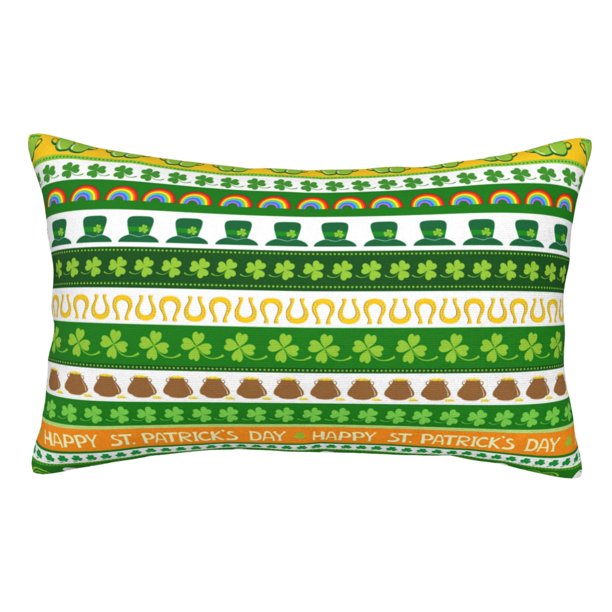 Fotbe St. Patrick's day in green colors Funda de Almohada Decorativa Estilo Occidental, Lujo en Algodón, Fundas para Almohadas King, Cojín Estampado para Decoración del Hogar-20"x30"