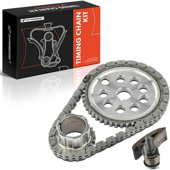 A-Premium Engine Timing Chain Kit W/Sprocket & Damper [fits OHV, 6Cyl 3.8L] Compatible with Chevy & Pontiac & Olds & Buick, fit Camaro, Impala, Intrigue, 88, 98, Firebird, Park Avenue, LeSabre & More