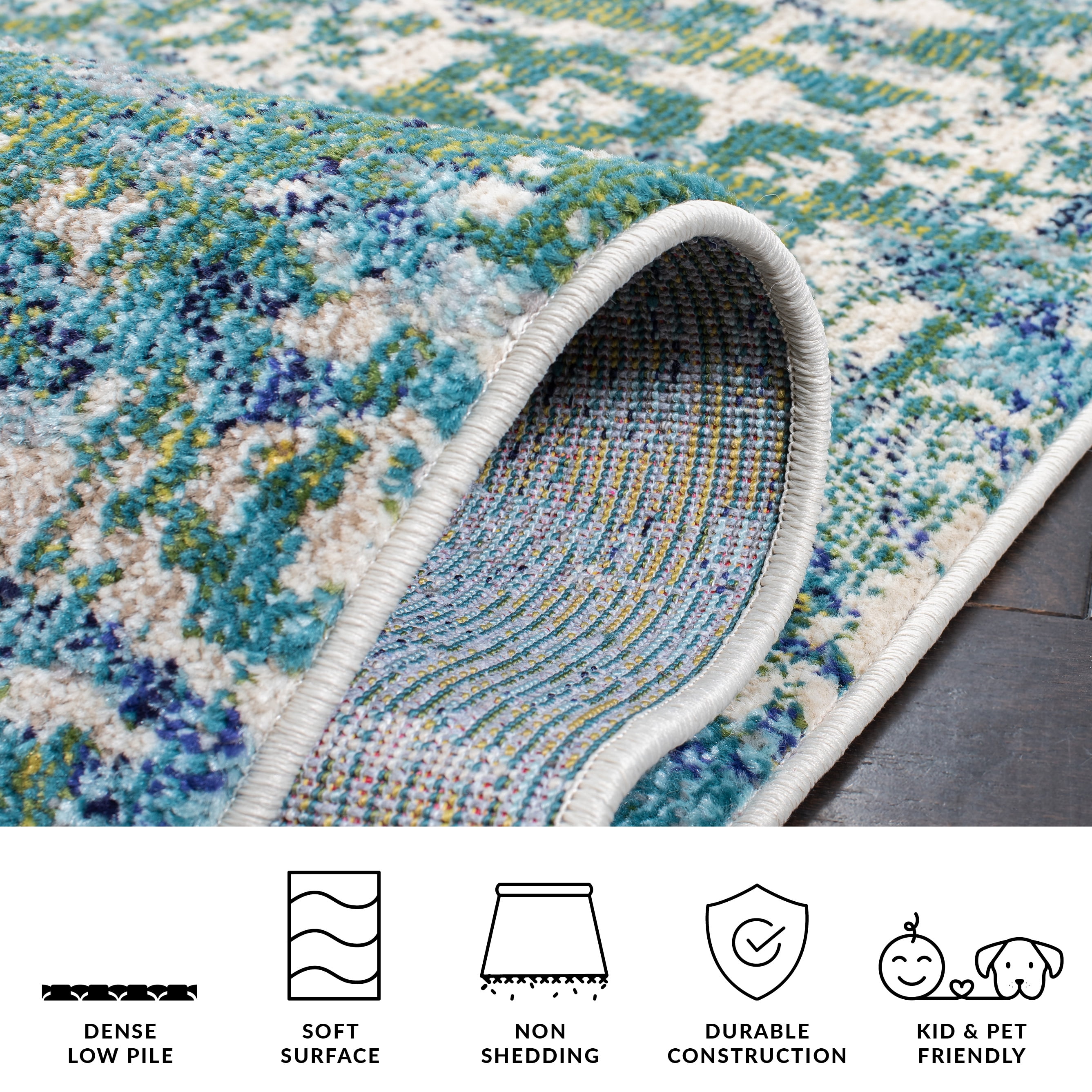Safavieh Madison Flowers Abstract Area Rug, Green/Turquoise, 5' x 5' Round