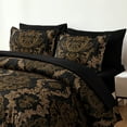 thumbnail image 7 of Dintszyayue Black 7Pcs Comforter Set Queen Size,Gold Damask Texture Bed in a Bag Microfiber Adult(90"x90"), 7 of 7