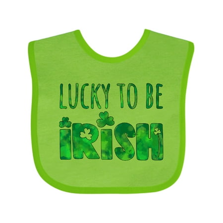 

Inktastic Lucky to Be Irish St. Patrick s Day Clovers Gift Baby Boy or Baby Girl Bib