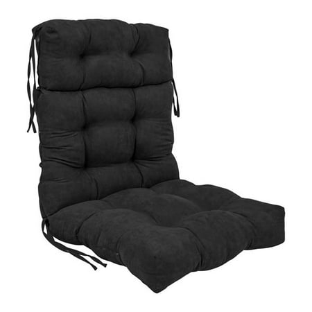 

22 x 45 in. Solid Microsuede Tufted Chair Cushion Black