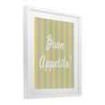 thumbnail image 2 of Stupell Industries Mid-Century Buon Appetito Blue Yellow Stripes White Framed Print Under Glass, 13 x 16, by SD Graphics Studio, 2 of 8