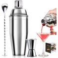 thumbnail image 2 of 24 oz Cocktail Shaker Bar Set - Professionell Margarita Mixer Drink Shaker och Mätning Jigger & Mixing Sked Set i Bartender Sil Martini Kit, 2 of 5