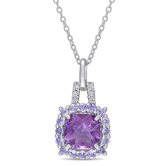 Everly Women's Amethyst and Tanzanite Sterling Silver Necklace