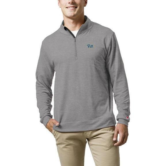 Men's League Collegiate Wear  Gray Pitt Panthers  All Day Quarter-Zip Pullover Top