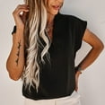 thumbnail image 3 of Mittory Women's Elegant V Neck Pleated Sleeveless Blouse Chiffon Work Shirt Tank Top, 3 of 7