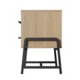 thumbnail image 5 of Goldensoil Nightstand with Drawers, Wood Bedside Table,Wide Side Table with Metal Legs, Wood Color, 5 of 8