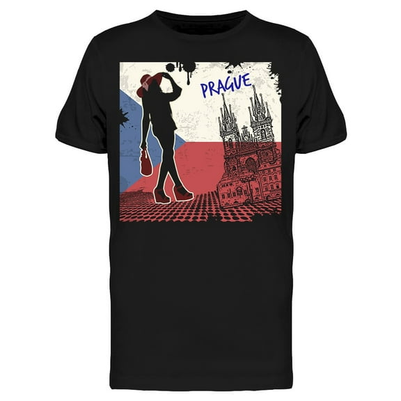 Prague Vintage Grunge  T-Shirt Men -Image by Shutterstock, Male Small
