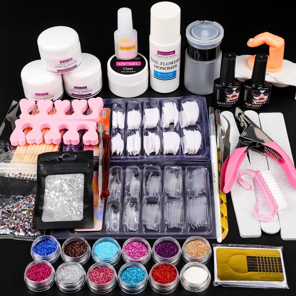 12 Glitter Acrylic Powder Kit Nail Art Tips Gel Polish Nail kit Nail