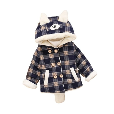 

APEXFWDT Baby Boys Girls Bear Ears Shape Fleece Hooded Jacket Clothes Sweatshirt Toddler Winter Fleece Jackets Warm Coat Outer Clothing