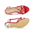 thumbnail image 3 of BLISSFUL STEP Women's Slingback Strappy Stiletto Heels Sandals Red 7.5, 3 of 7