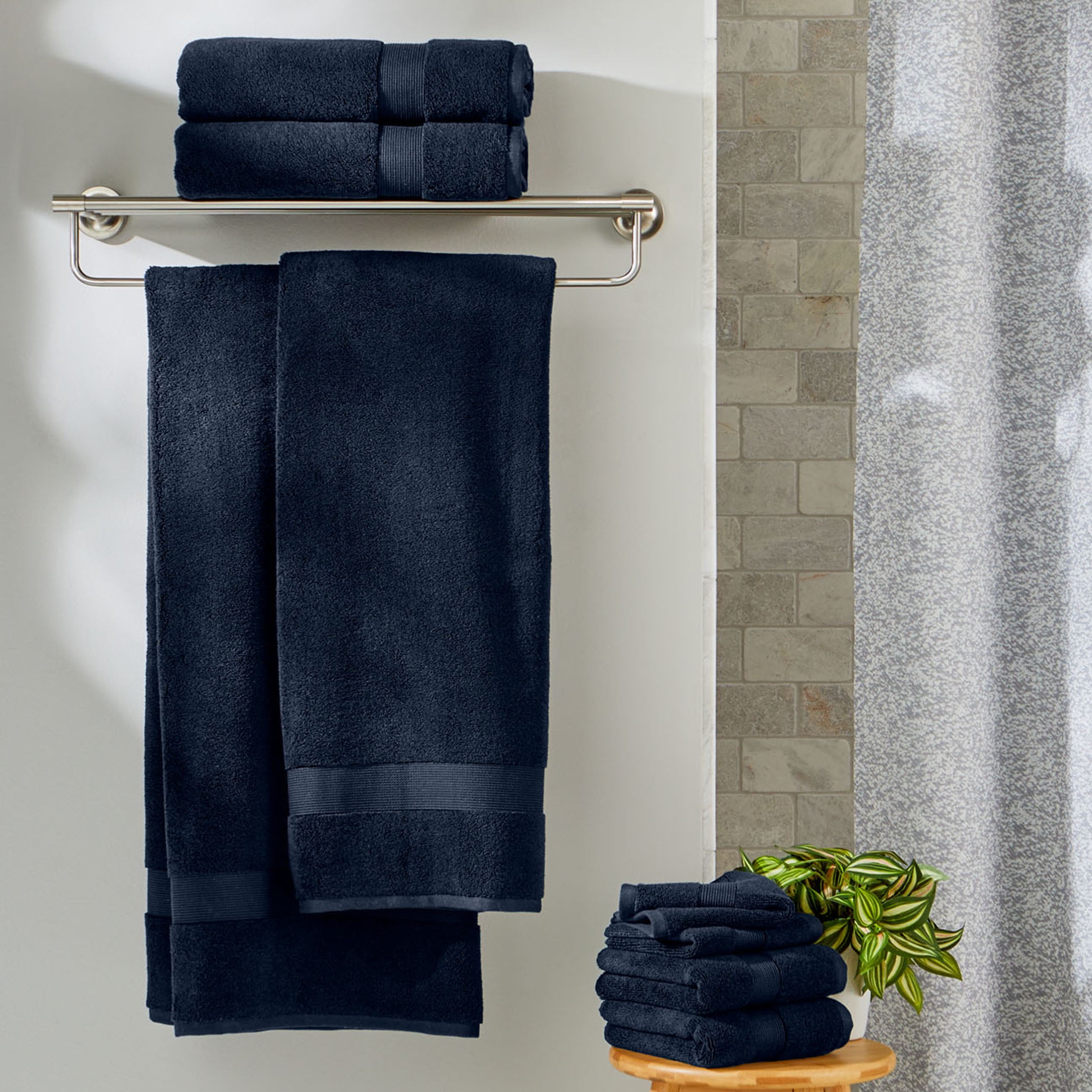 Better Homes & Gardens Signature Soft Solid 6 Piece Towel Set,Blue Admiral