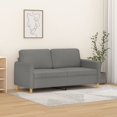 thumbnail image 1 of vidaXL 2-Seater Sofa Dark Grey 140 cm Fabric, 1 of 5