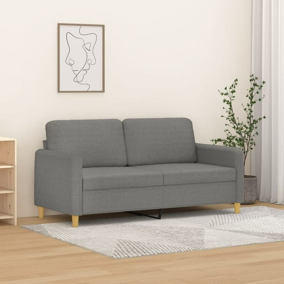 vidaXL 2-Seater Sofa Dark Grey 140 cm Fabric