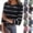 33# Black, variant on Women's Casual Striped Tops 3/4 Sleeve Crewneck Shirts Ribbed Knit Summer Basic Tees Loose Fit Blouses Hot Pink L