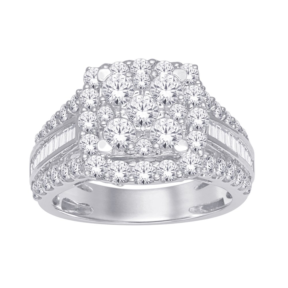 S M Diamonds 10K White Gold 2ct Diamond Fashion Ring