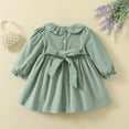 thumbnail image 5 of KYAIGUO Baby Toddler Girl Spring Cotton Dress Ruffle Dress Newborn Onesies Tunic Princess Dress Fall Flare Sleeve Cotton Playwear Skirt 9M-6Y, 5 of 9