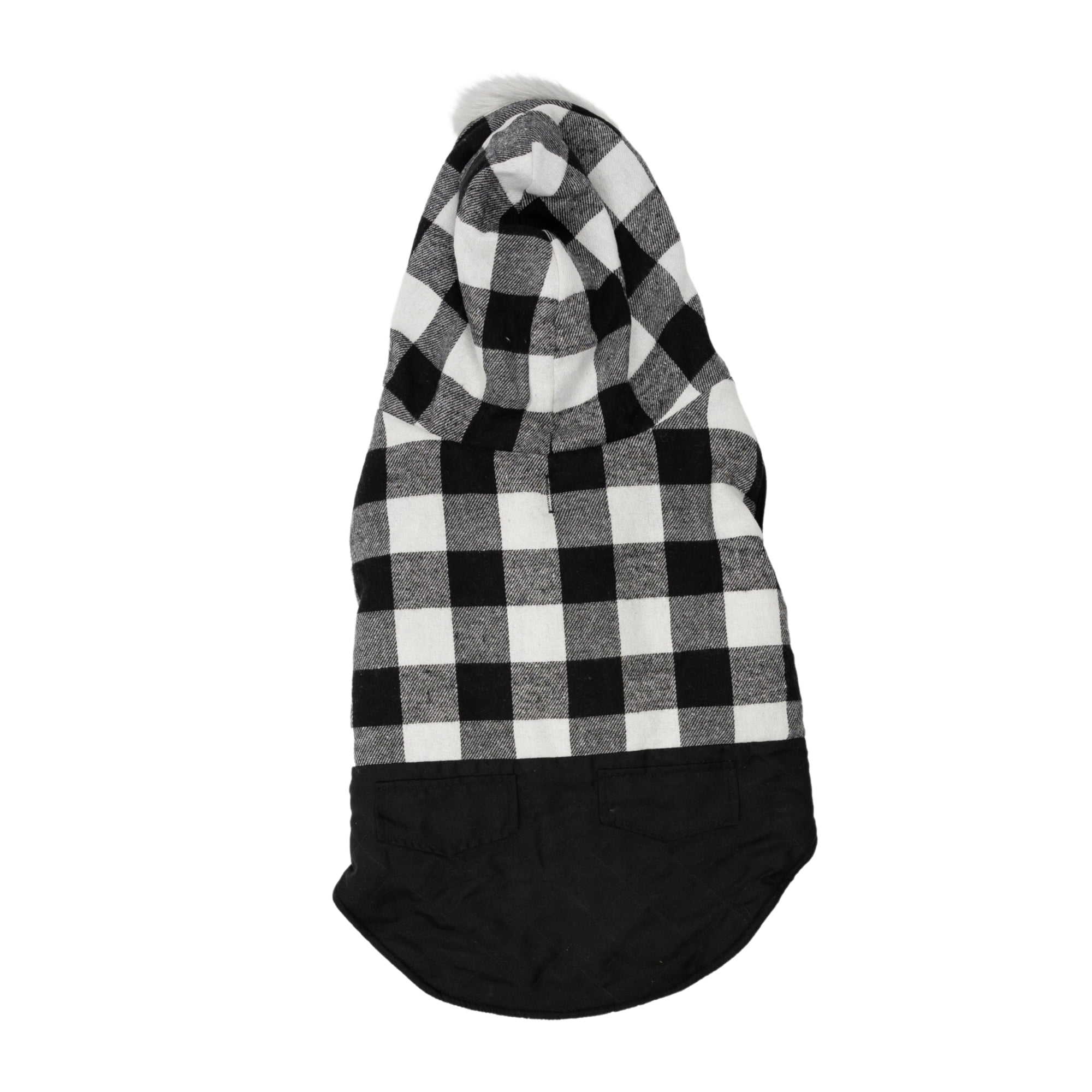 Vibrant Life Winter Coat for Cats & Dogs, Buffalo Plaid, White and Black, Extra Small