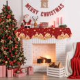 thumbnail image 5 of Christmas Red Fireplace Mantle Scarf, Winter Xmas House Star Candy Snowflake Mantel Cover Table Runner for Home Living Room Door Window, Indoor Outdoor Holiday Party Decor 17" x 60", 5 of 8