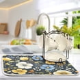 thumbnail image 2 of Yayeee Dish Drying Mat for Kitchen Counter Ultra Absorbent Easy Clean Pad 24x18", Navy Floral Pattern, 2 of 7
