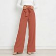 thumbnail image 2 of Tqcoqu Women's High Waisted Wide Leg Lounge Pants, Lightweight Loose Work Elastic Casual Outfits Trousers with Pockets, 2 of 7