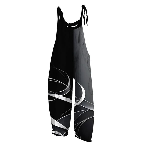 Baqcunre Women's Vintage Floral Print Sleeveless Jumpsuit - Retro Chic Romper for Summer, 1Pc One Piece Pants Blue L