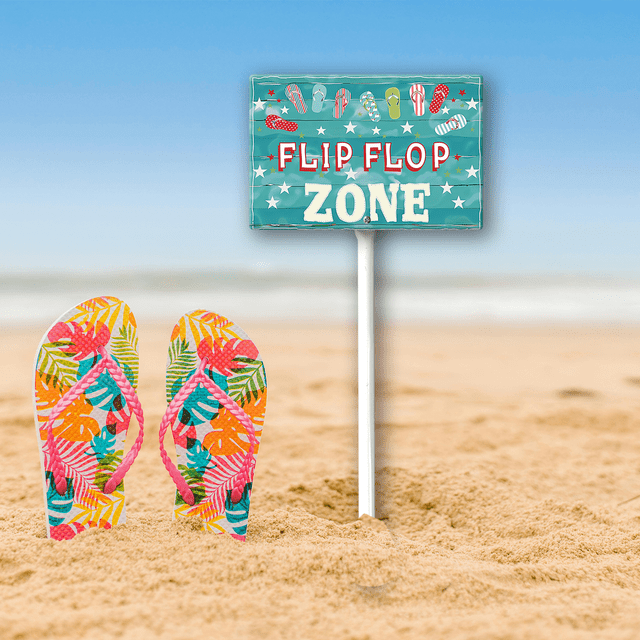 POOL ZINE「SIGH」 Uptell Flip Flop Zone Aluminum Sign Funny Pool Signs With