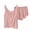 Pink, variant on Women's Ruffle Trim Tank Pajama Set Modal Blend Sleeveless Top and Shorts 2 Piece Soft Sleepwear Casual Summer Loungewear