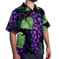 thumbnail image 2 of Grape Men's Casual Button Down Short Sleeve Hawaiian Printed Summer Beach Shirts, 2 of 6