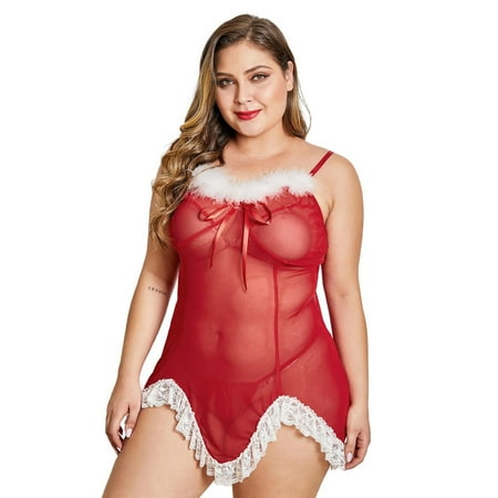 Women's Plus Size Santa Babydoll Lingerie | Walmart Canada