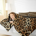 thumbnail image 4 of jejeloiu Wild Cheetah Pattern Queen Comforter Set,Black Brown Bedding Sets,Jungle Animal Bedding Comforter Set For Boys Girls,Super Cozy Room Decor Reversible,3pcs, 4 of 8