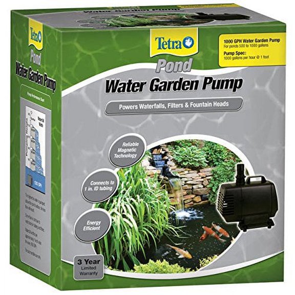 Tetra Pond Water Garden Pump, 1000 GPH, for Waterfalls, Filters and Fountain Heads