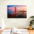 thumbnail image 3 of Elephant Stock Golden Gate Wall Art - Horizontal Canvas Wall Art - Living Room Wall Decor - Architecture Canvas - Brown And Blue Decor - 12" x 8", 3 of 8