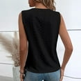 thumbnail image 5 of Besolor Women's Sleeveless Lace Trim V Neck Tank Tops Summer Loose Tee Shirts Hollow out Plain Beach Tanks Blouse, 5 of 5