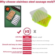 Stainless steel Sausage Mold 6 Cavity for Homemade Hot Dogs, Non-Stick DIY Hot Dog Mold for Oven steamer (Style A)