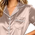 thumbnail image 5 of Enjoytime Pajamas for Women 2 Piece Short Sleeve Button Down Shirts Pants Sleepwear Solid Color Comfy Soft Plus Size Lounge Set, 5 of 5
