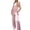 Pink, variant on Satin Wide Leg Jumpsuits for Women - Elegant Mock Neck Sleeveless Cocktail Party Romper