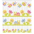 thumbnail image 2 of Ambesonne Tulip Shower Curtain, Colorful Cartoon Garden, 69"Wx84"L, Pale Green Pale Blue, 2 of 2