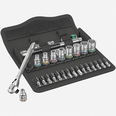 Wera 004021 Zyklop Metal Ratchet 1/4" Drive with Switch Lever SAE Set