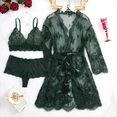 thumbnail image 2 of MINTREUS Women Lingerie Set 3 Piece Bra and Panty Sets with Lace Kimono Robe Sleepwear Mesh Nightgown, 2 of 4