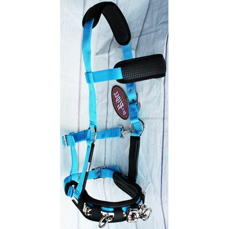 Nylon Cavesson - Nylon Lunge Padded Cavesson Halter Horse Tack Turquoise 606F03P