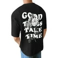 thumbnail image 6 of alcepopk Men's T Shirts Letter Graphic Tees Crew Neck Short Sleeve Summer Tops(Black,XXL), 6 of 8