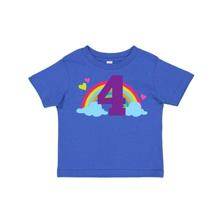 

Inktastic 4th Birthday Rainbow Gift Toddler Toddler Girl T-Shirt